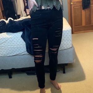 Black ripped jeans